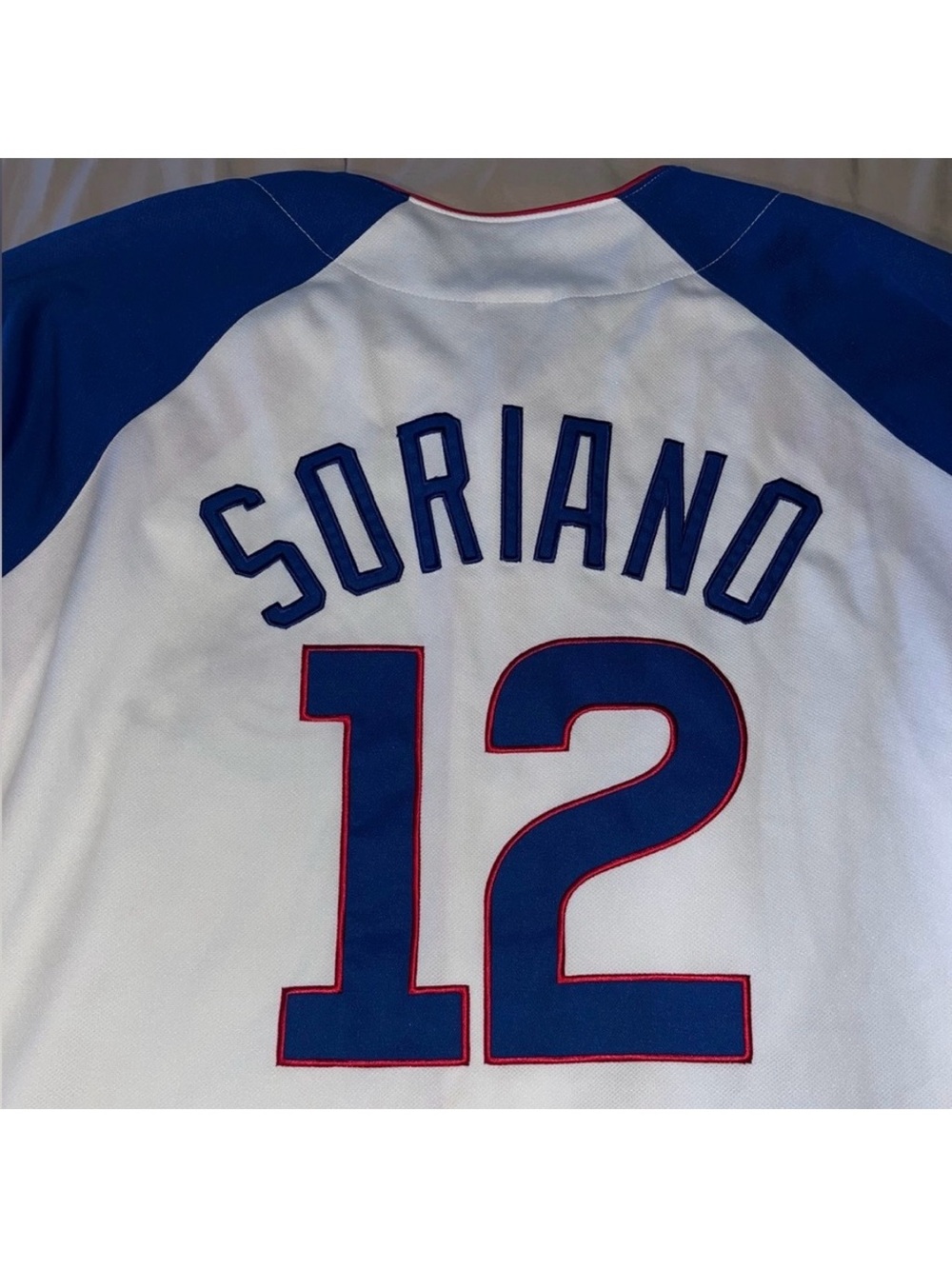 Chicago Cubs #12 Alfonso Soriano Authentic MLB Retro Baseball Jersey 2010 XL